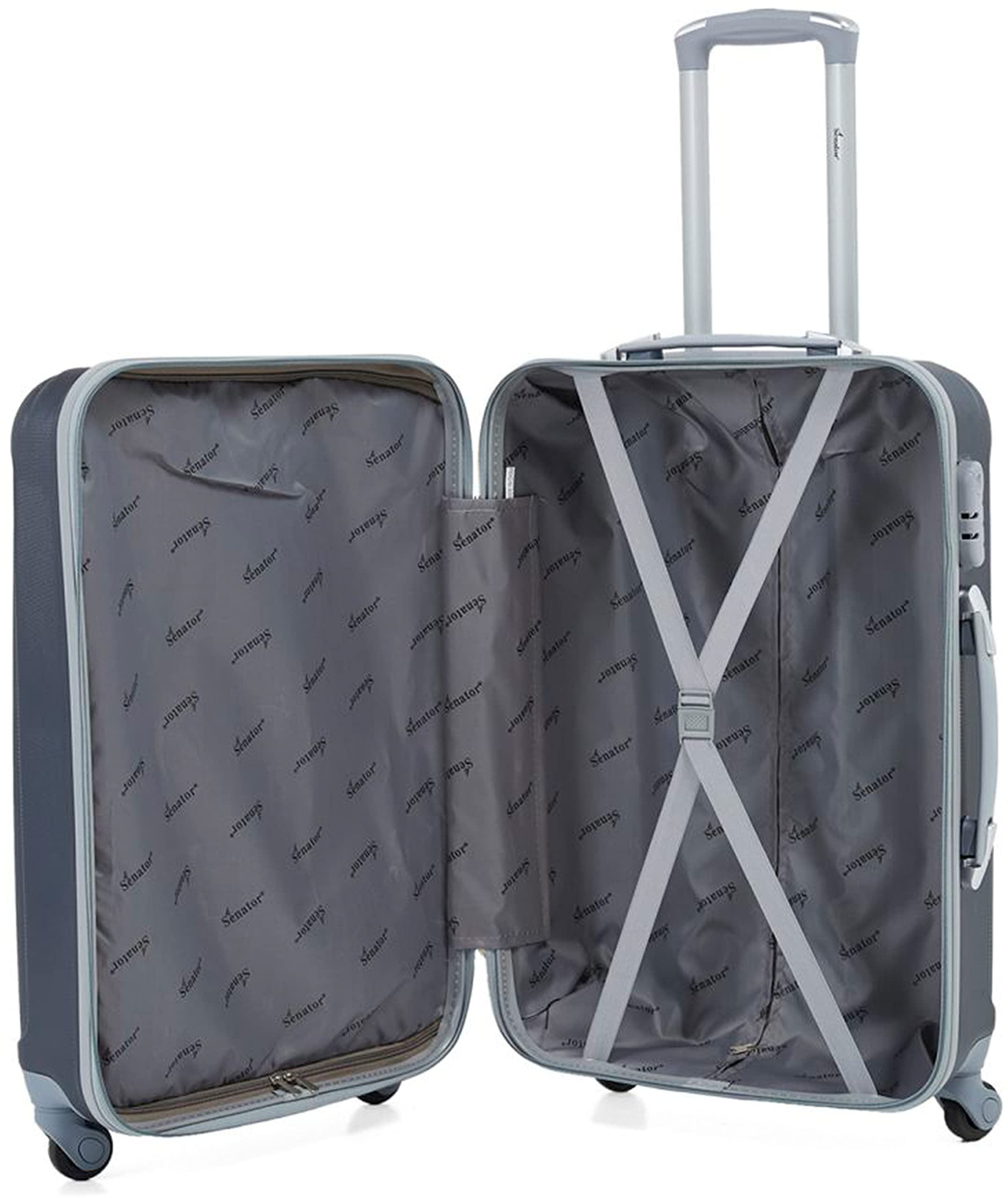 Senator Hard side Suitcase on Wheels Ultra Lightweight ABS Light Spinner Trolley Case with Spinner Wheels 4 - KH132 (20, Navy Blue) شنطة جانبية صلبة من سيناتور بعجلات خفيفة الوزن للغاية من مادة ABS مع عجلات دوارة 4 Senator Hard side Suitcase on Wheels Ultra Lightweight ABS Light Spinner Trolley Case with Spinner Wheels 4 - KH132 (20, Navy Blue) شنطة جانبية صلبة من سيناتور بعجلات خفيفة الوزن للغاية من مادة ABS مع عجلات دوارة 4